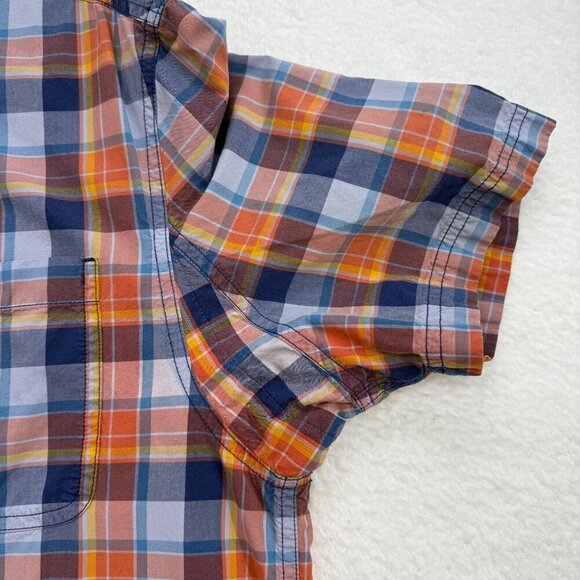 Duluth Trading Co BBQ Shirt Untucked Plaid Relaxed Fit S/S Cotton Preppy Mens M - Picture 2 of 12